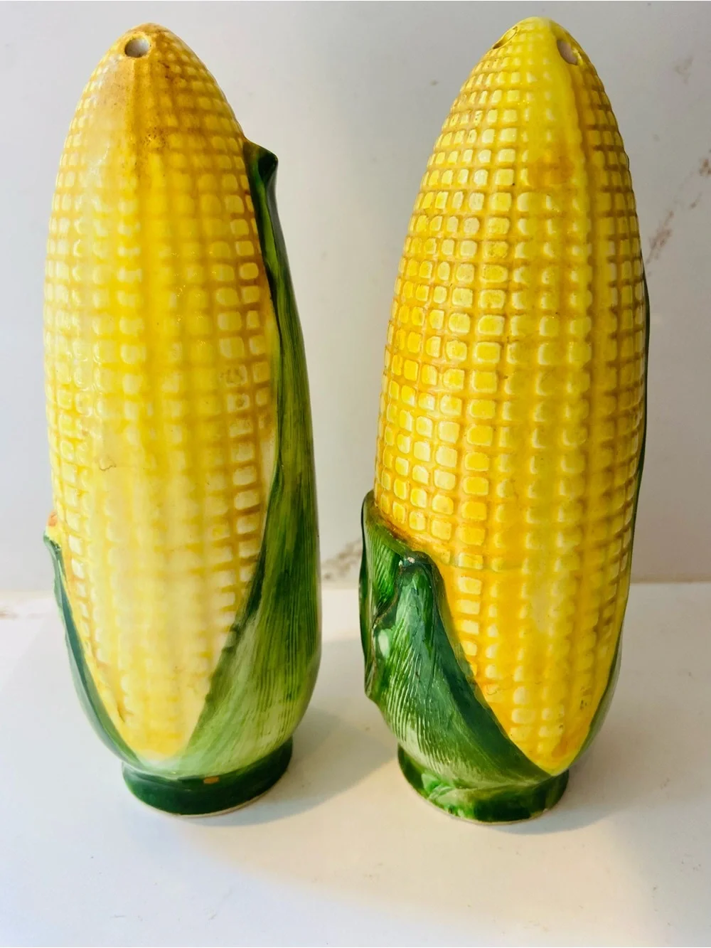 Vintage Corn on the Cob Salt & Pepper Shaker Set with Mini Creamer / Sugar Cup